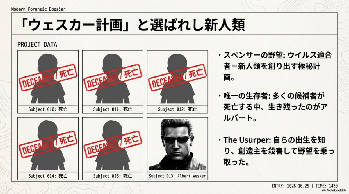 「ウェスカー計画」と呼ばれし新人類