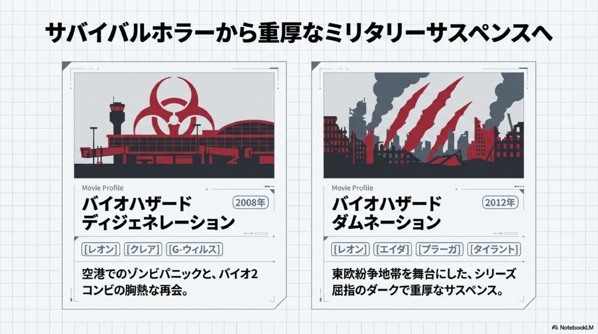 サバイバルホラーから重厚なミリタリーサスペンスへ