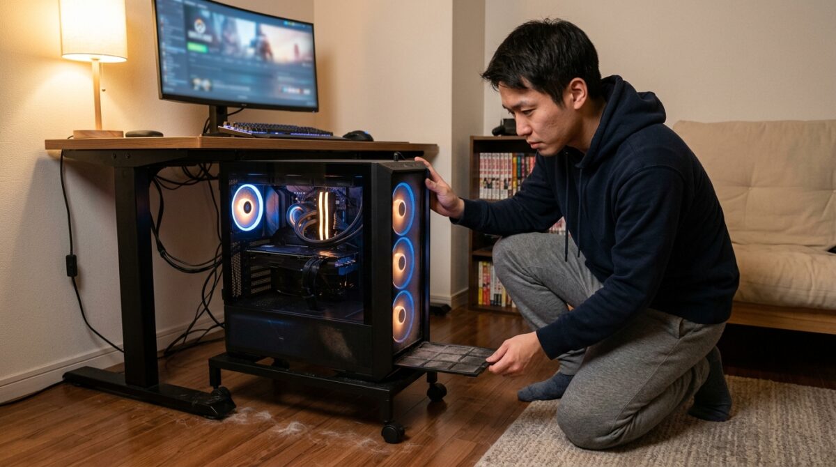 デスクの下へパソコンを置く際に意識したい注意点