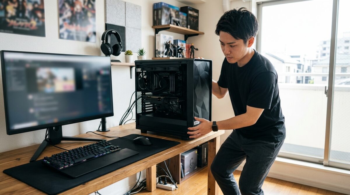 ゲーミングpcどこに置く?机の上や下の注意点と場所の選び方を解説