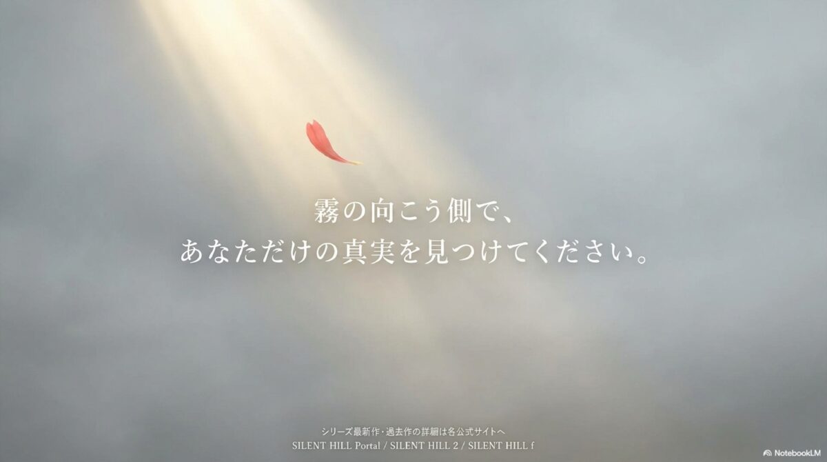 霧の向こう側で、あなただけの真実を見つけてください。